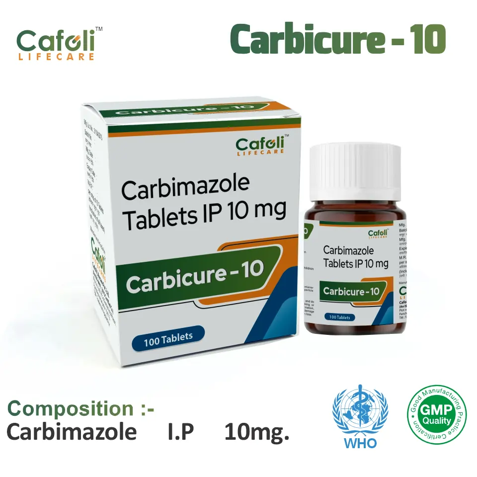 Carbicure 10 Tablet (Carbimazole) for PCD Pharma Franchise
